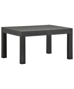 Tavolo da Giardino Antracite 58x58x41 cm in Rattan PP