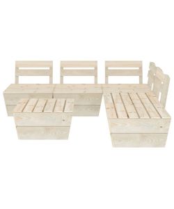 Set Divani da Giardino su Pallet 6 pz in Legno Abete Impregnato 3063721