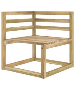 Divani Angolari Pallet da Giardino 2 pz Pino Impregnato Verde