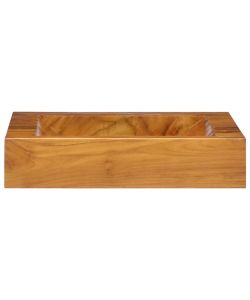 Lavabo in Legno Massello di Teak 50x35x10 cm