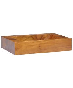 Lavabo in Legno Massello di Teak 50x35x10 cm