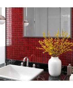 Piastrelle Mosaico 22 pz Rosso 30x30 cm in Vetro