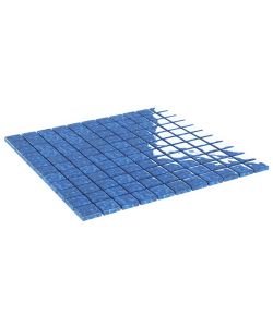 Piastrelle Mosaico 11 pz Blu 30x30 cm in Vetro