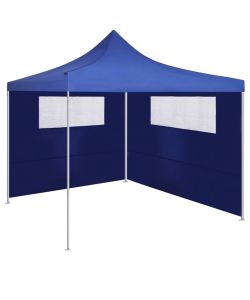 Parete con Finestre per Gazebo 6x2 m Blu