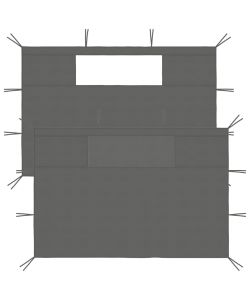 Pareti con Finestre per Gazebo 2 pz Antracite