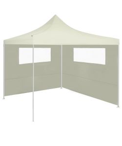 Pareti con Finestre per Gazebo 2 pz Crema