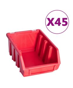  Kit Contenitori 96 pz con Pannelli a Parete Rosso e Nero