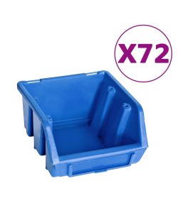  Kit Contenitori 128 pz con Pannelli a Parete Blu e Nero