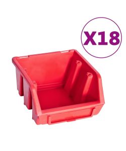  Kit Contenitori 80 pz con Pannelli a Parete Rosso e Nero