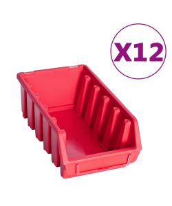  Kit Contenitori 80 pz con Pannelli a Parete Rosso e Nero