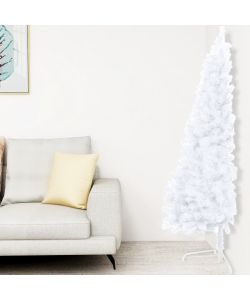 Albero Natale a Met con Luci e Supporto Bianco 150 cm PVC