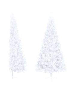 Albero di Natale Artificiale a Met Supporto Bianco 210 cm PVC