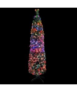 Albero Natale Artificiale Sottile Supporto 120 cm Fibra Ottica