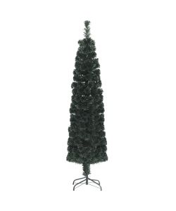 Albero Natale Artificiale Sottile Supporto 150 cm Fibra Ottica