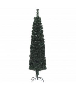 Albero Natale Artificiale Sottile Supporto 180 cm Fibra Ottica