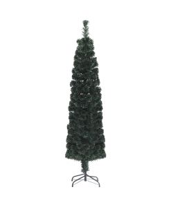 Albero Natale Artificiale Sottile Supporto 210 cm Fibra Ottica