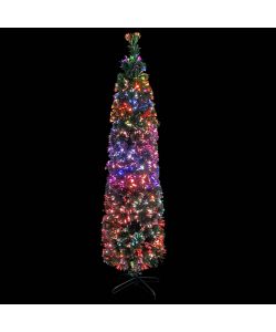 Albero Natale Artificiale Sottile Supporto 210 cm Fibra Ottica