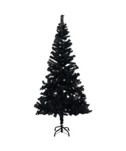 Albero di Natale Artificiale con Supporto Nero 120 cm PVC