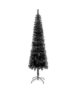 Albero di Natale Sottile Nero 180 cm