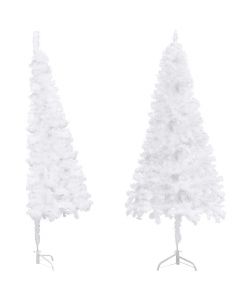 Albero di Natale Artificiale ad Angolo Bianco 210 cm PVC