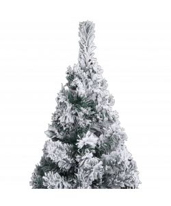 Albero di Natale Artificiale Sottile con Neve Verde 120 cm PVC