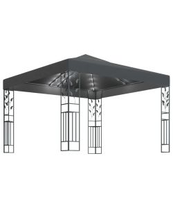 Gazebo con Stringa di Luci LED 3x3 m Antracite