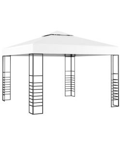 Gazebo da Giardino con Luci a Stringa LED 3x3 m Bianco