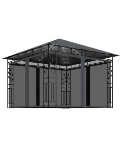 Gazebo con Zanzariera e Luci LED 3x3x2,73 m Antracite