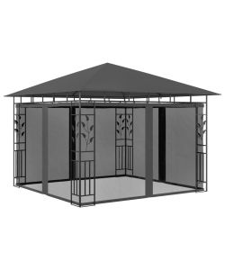 Gazebo con Zanzariera e Luci LED 3x3x2,73 m Antracite