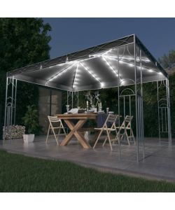 Gazebo con Stringa di Luci LED 400x300 cm Antracite