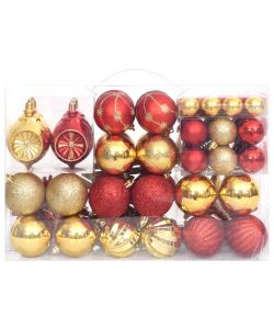 Set Addobbi di Natale 108 pz Oro e Rosso