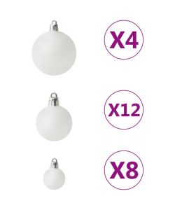 Set Palline di Natale 100 pz Bianco