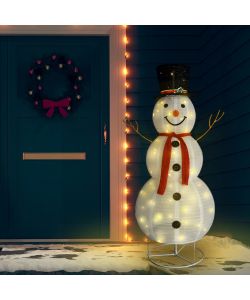 Figura Natalizia Pupazzo di Neve a LED Tessuto Pregiato 180 cm