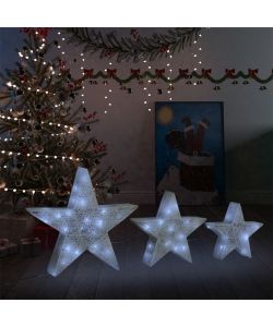 Decorazioni di Natale Stelle 3pz Bianco LED per Interni Esterni