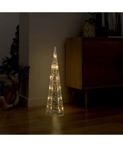 Piramide Decorativa Cono di Luce LED Acrilico Bianco Caldo 60cm