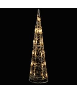 Piramide Decorativa Cono di Luce LED Acrilico Bianco Caldo 60cm