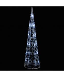 Piramide Decorativa Cono di Luce LED Acrilico Bianco Freddo 60cm