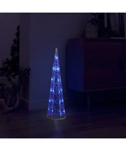 Piramide Decorativa Cono di Luce LED Acrilico Blu 60 cm