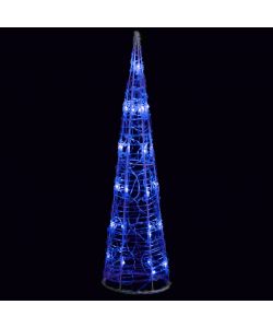 Piramide Decorativa Cono di Luce LED Acrilico Blu 60 cm