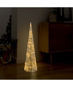 Piramide Decorativa Cono di Luce LED Acrilico Bianco Caldo 90cm