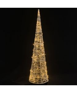 Piramide Decorativa Cono di Luce LED Acrilico Bianco Caldo 90cm