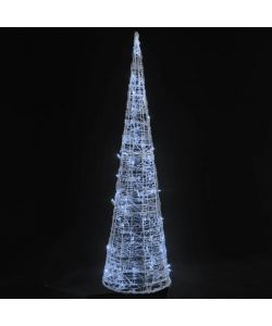 Piramide Decorativa Cono di Luce LED Acrilico Bianco Freddo 90cm