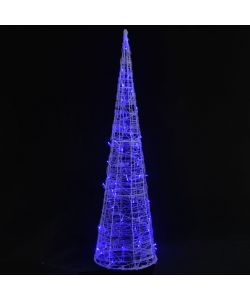 Piramide Decorativa Cono di Luce LED Acrilico Blu 90 cm