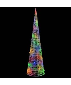Piramide Decorativa Cono di Luce LED Acrilico Colorata 90 cm