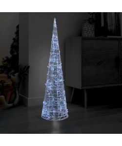 Piramide Decorativa Cono di Luce LED Acrilico Bianco Freddo 120cm