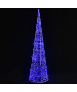 Piramide Decorativa Cono di Luce LED Acrilico Blu 120 cm
