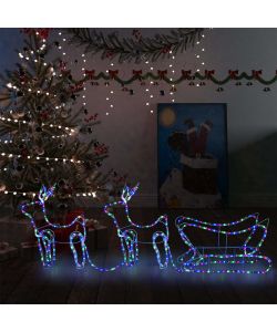 Renne e Slitta Decorazione Natalizia per Esterni 576 LED