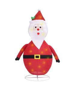 Figura Natalizia Babbo Natale a LED in Tessuto Pregiato 90 cm