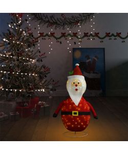 Figura Natalizia Babbo Natale a LED in Tessuto Pregiato 90 cm