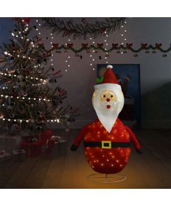 Figura Natalizia Babbo Natale a LED in Tessuto Pregiato 120 cm